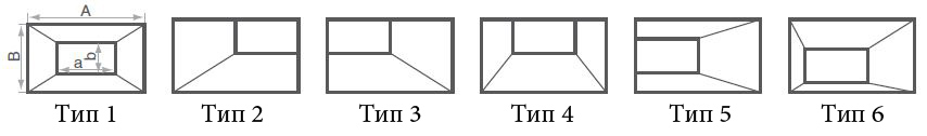 Типы исполнения прямоугольных переходов