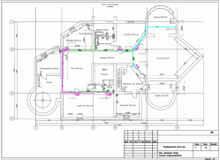 План системы кондиционирования цокольного этажа коттеджа
